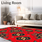 Scarlet Mandala Bloom Intricate Rug