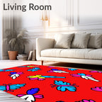 Vibrant Butterflies and Flowers Garden Rug