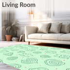 Cute Cat Heart Swirl Scatter Rug