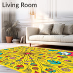 Whimsical Owl and Featherburst Meadow Rug