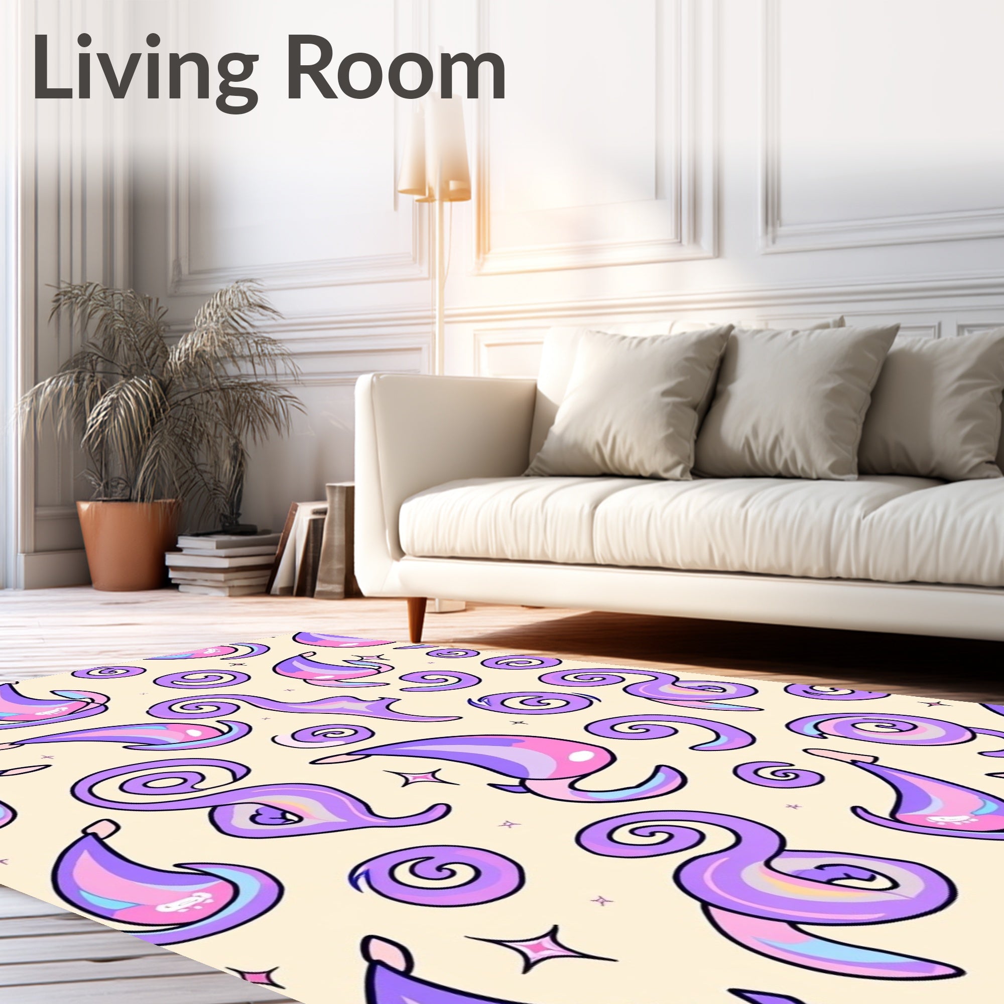 Pastel Swirl and Teardrop Meadow Rug