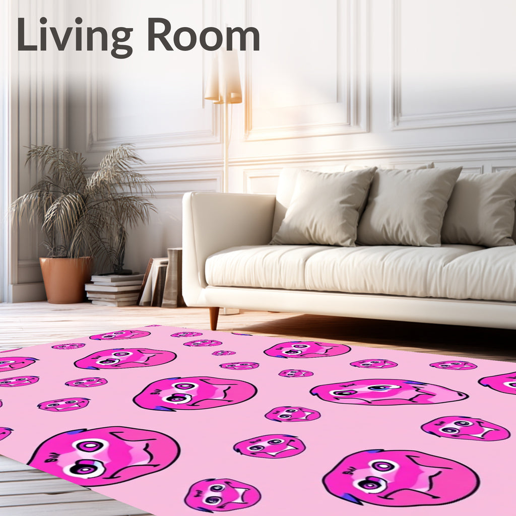 Pink Whimsical Monster Friends Repeat Rug