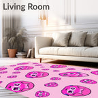 Pink Whimsical Monster Friends Repeat Rug