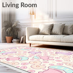 Pastel Creatures Pastel Rounds Background Rug