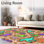 Playful Dinosaur Jungle Adventure Rug