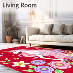 Majestic Unicorn with Pink Mane and Butterflies Rug