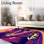 Road Trip Sunset Mountain Cars Rug