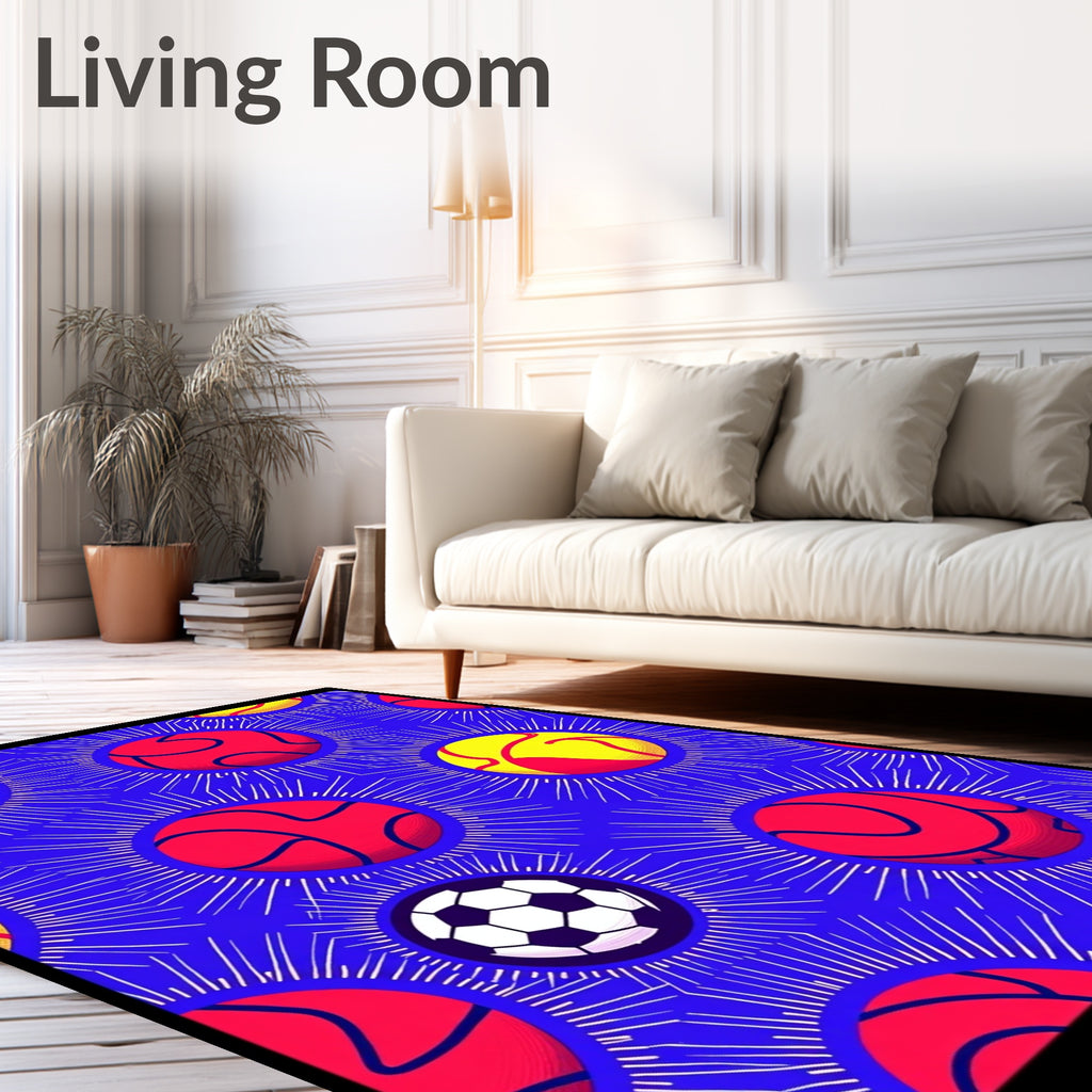 Vivid Red Yellow Balls Bursting Rug