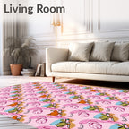 Pink Cartoon Character Pop Art Rug