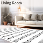 Musical Staff Eighth Note Cascade Rug