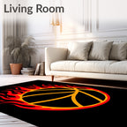 Fiery Basketball Blaze Graphic Rug