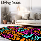 Bold Alphabet Swirl and Curl Rug