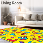 Playful Alphabet Animals Yellow Rug