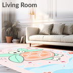 Cute Sea Turtle With Stars Clouds Rug