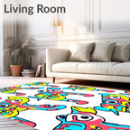 Whimsical Abstract Creature Swirl Rug