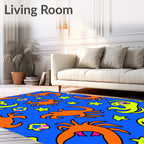 Whimsical Ocean Creatures Yellow Orange Rug