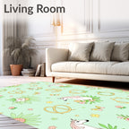 Whimsical Unicorn Butterflies Floral Wonder Rug