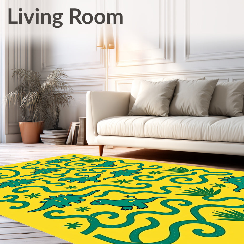 Cute Dinosaur Jungle Play Rug