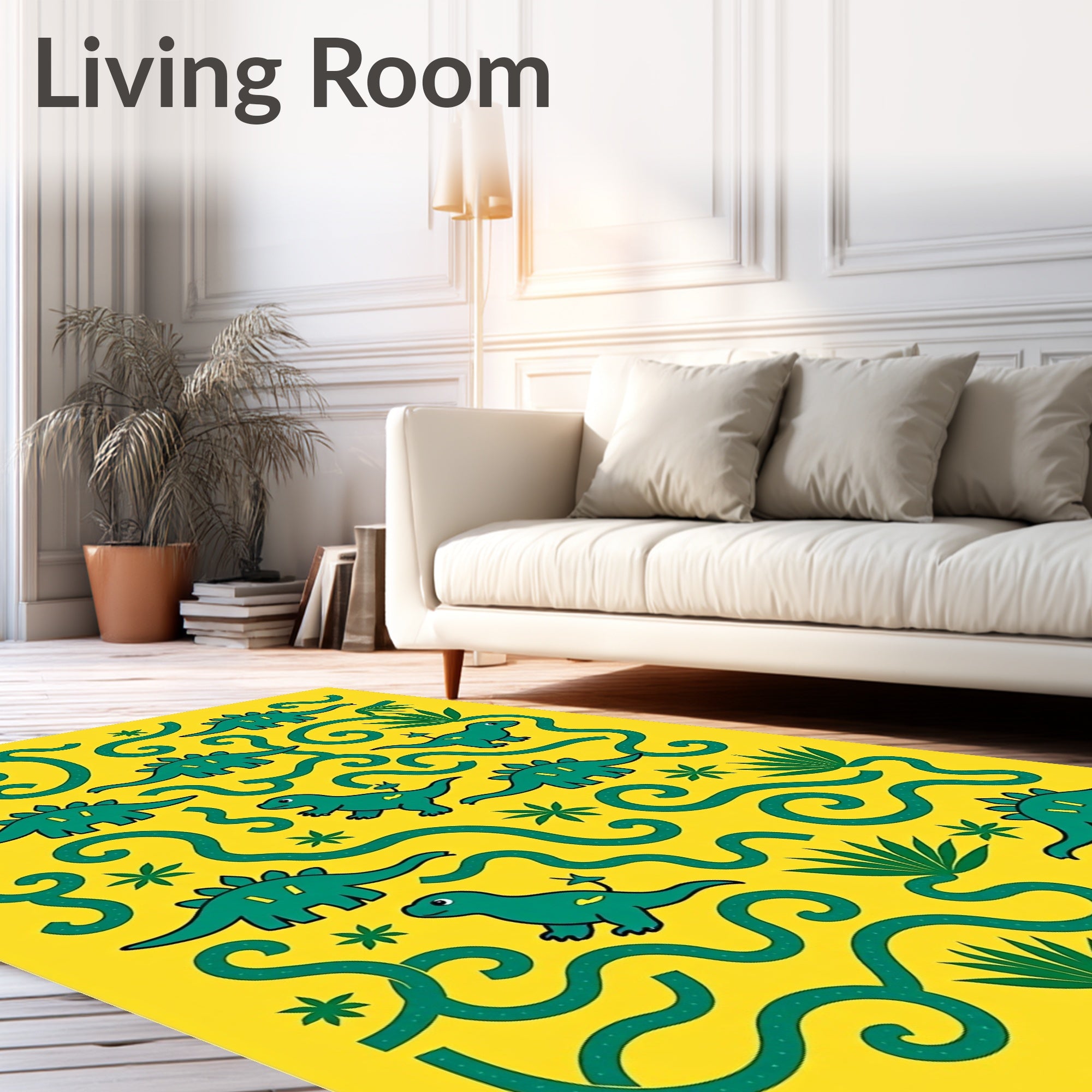 Cute Dinosaur Jungle Play Rug