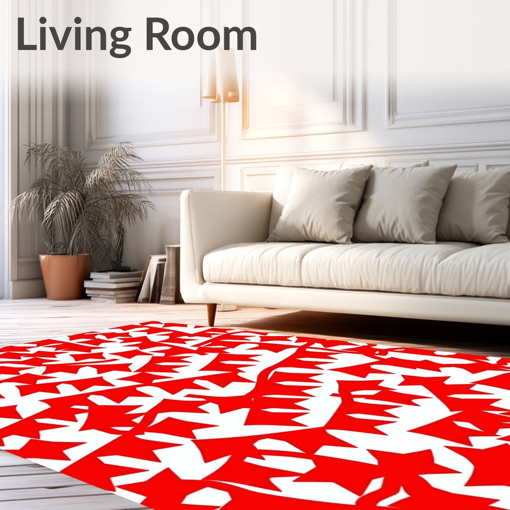 Festive Red Bunting Garland Rug