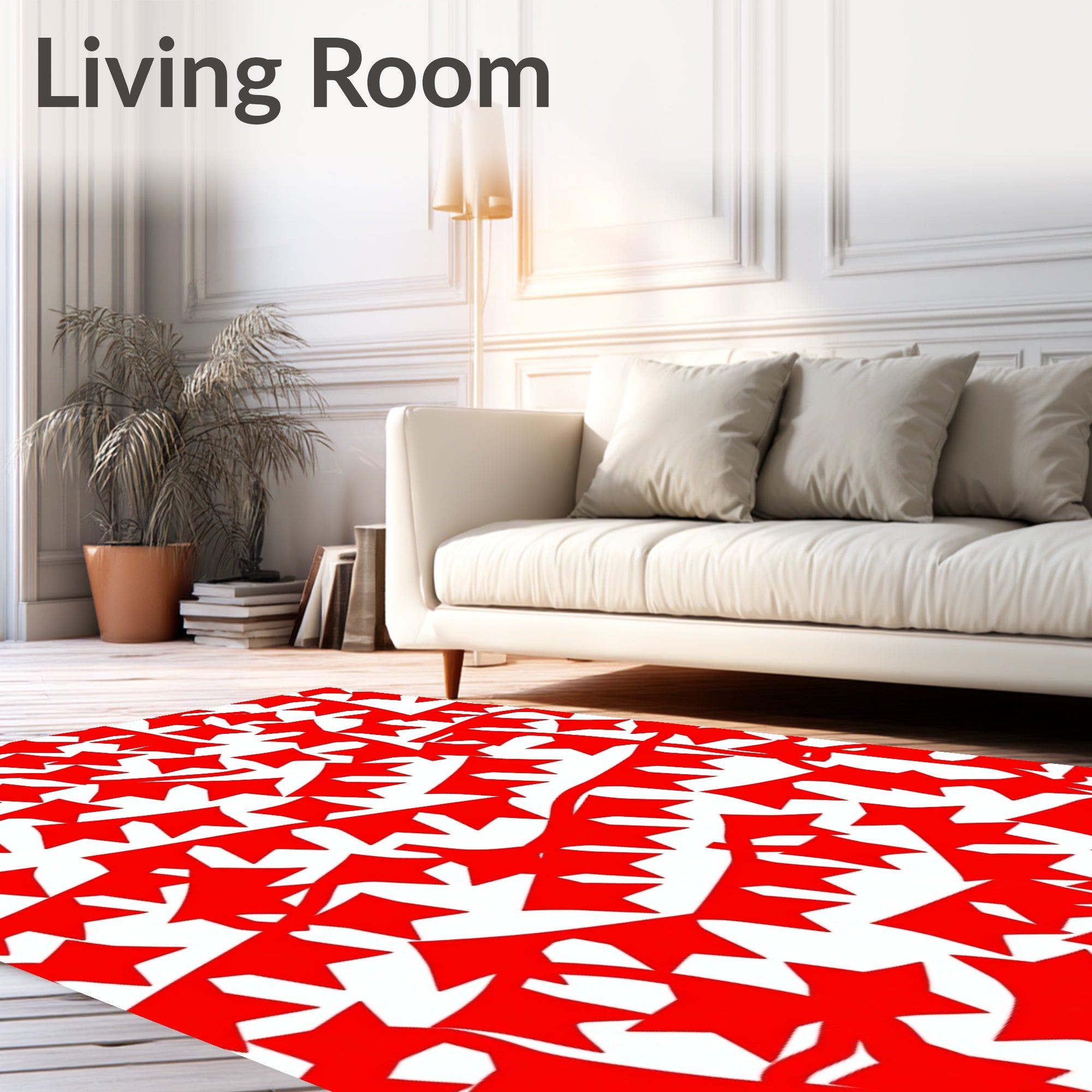 Festive Red Bunting Garland Rug