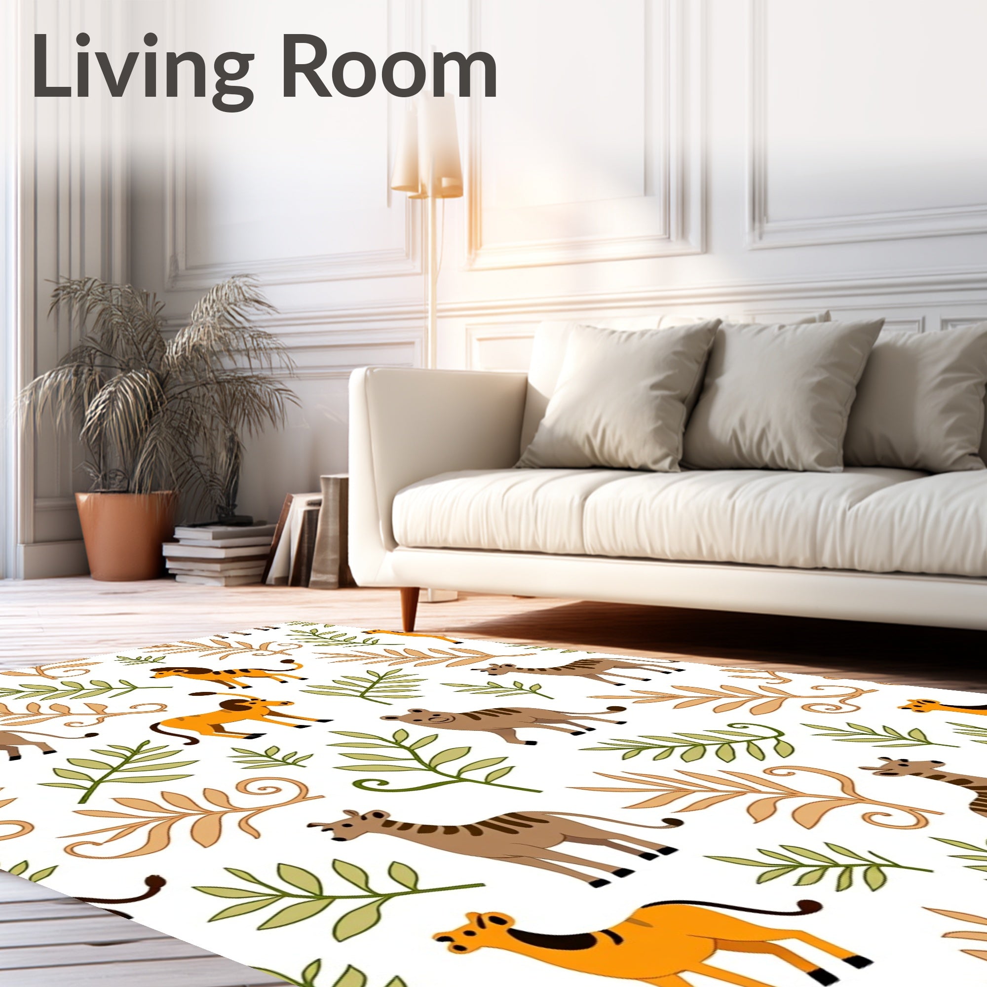 Safari Animals Amongst Foliage Rug