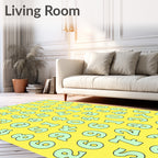 Pastel Numbers Collection on Yellow Field Rug