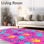 Bright Tropical Ocean Life Sehorse Rug