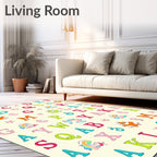 Alphabetical Creatures and Stars Rug