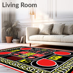 Bold Red Yellow Graphic Geometric Abstraction Rug