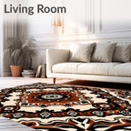 Rich Brown Medallion Symmetry Rug