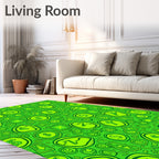 Bright Green Dollar Coin Collage Rug