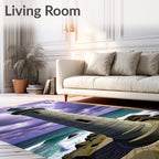 Coastal Stone Lighthouse Turquoise Waves Rug