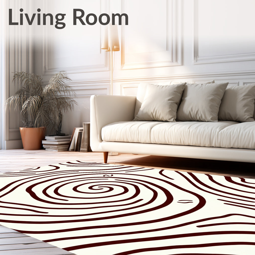 Crimson Swirl Organic Wave Rug