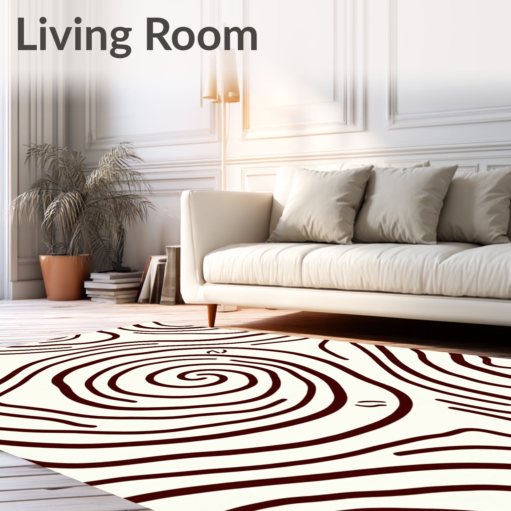 Crimson Swirl Organic Wave Rug