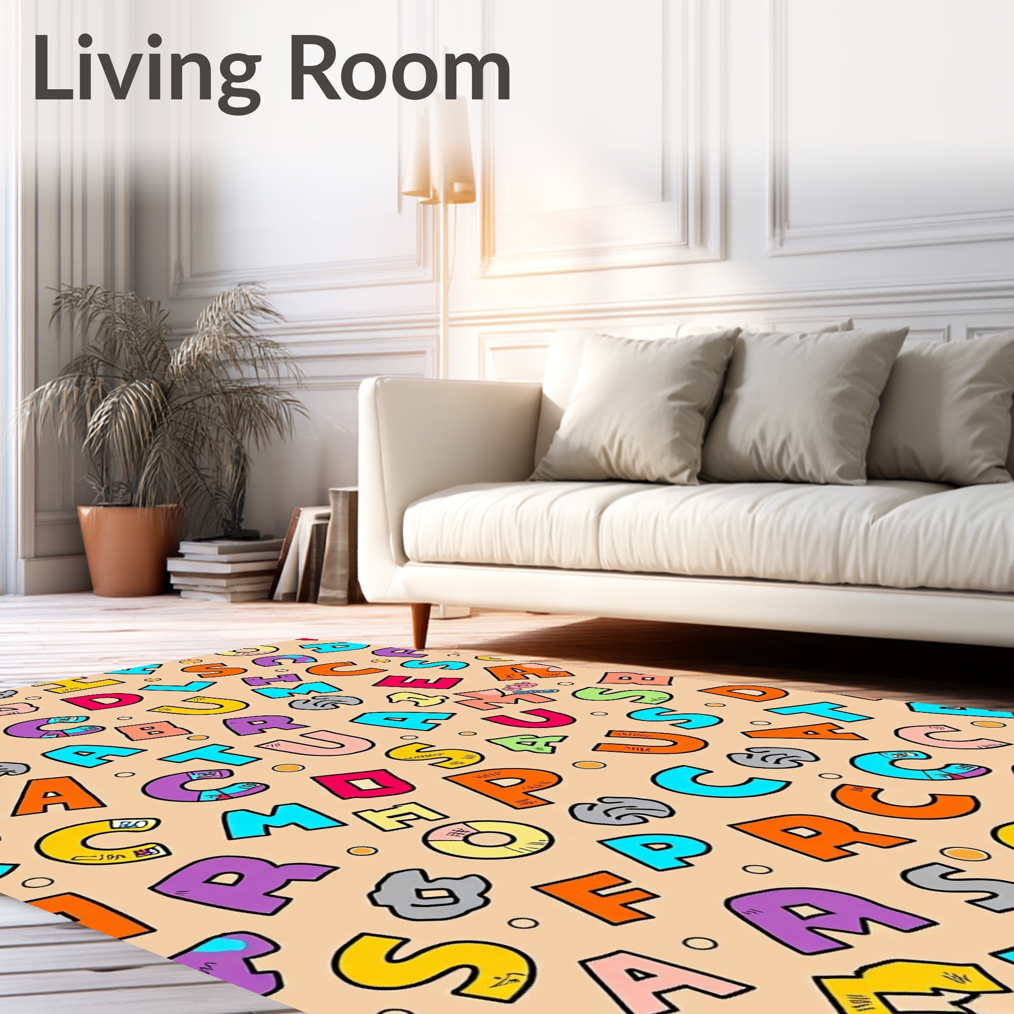 Colorful Alphabet Scatter Bold Composition Rug