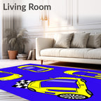 Yellow Sports Cars Racing Collection Rug