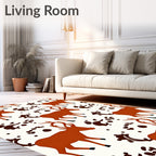 Rustic Orange Deer Splatter Rug