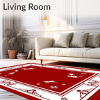 Snowflake Sleigh Rides Red Rug