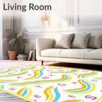 Playful Alphabet Waves Rug
