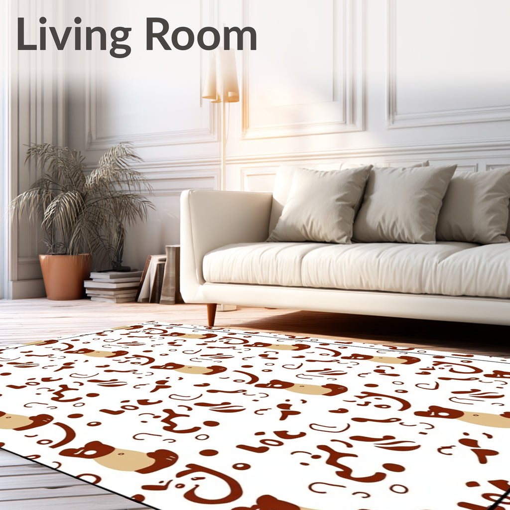 Cute Brown Bear Whimsical Elements Rug