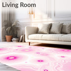 Radiant Pink Starburst Agate Abstraction Rug