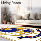Majestic Lion Crowned Royal Blue Mane Rug