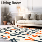 Modern Geometric Alphabet Block Rug