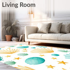 Oceanic Sea Life Shell Starfish Rug