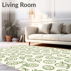 Green Organic Seed Leaf Collage Rug