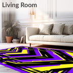 Electric Yellow Purple Sharp Chevron Rug