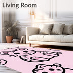 Cute Pink Tiger Cub Repeat Rug