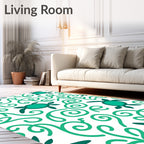 Green Turtle Swirl Ocean Rug