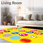 Bold Retro Number Circles Rug